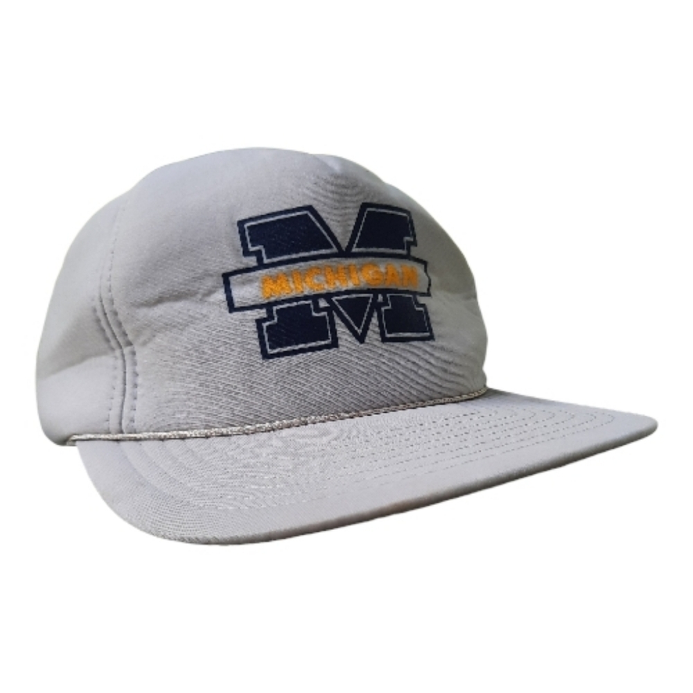 Vintage University Of Michigan UofM Light Gray Foam Snapback Dad Trucker Hat OS